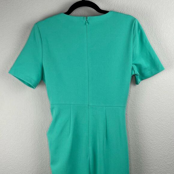 Tahari ASL Side Knot Stretch Crepe Seafoam Green Sheath Knee Length Dress 4 NWT - Picture 9 of 14